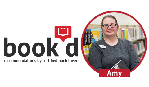 book'd banner featuring staff member Amy 