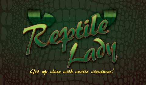 Reptile Lady: Get up close with exotic creatures! With a snake skin type background and snake eyes.