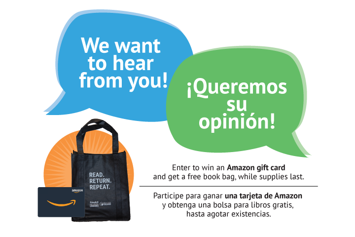 Pop-Up for customers to take a survey for Mid-Columbia Libraries. 