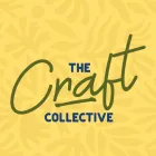Craft Collective square with leafy type background