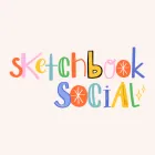 Sketchbook Social with various letters in different types of hand-written fonts and colors