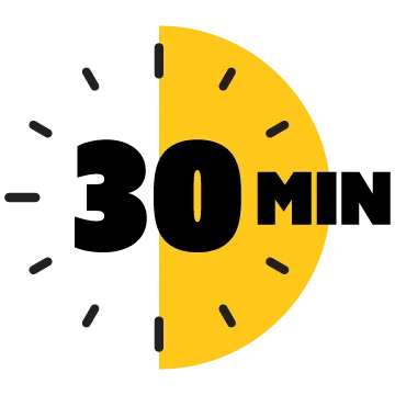 Clock with half of it filled.