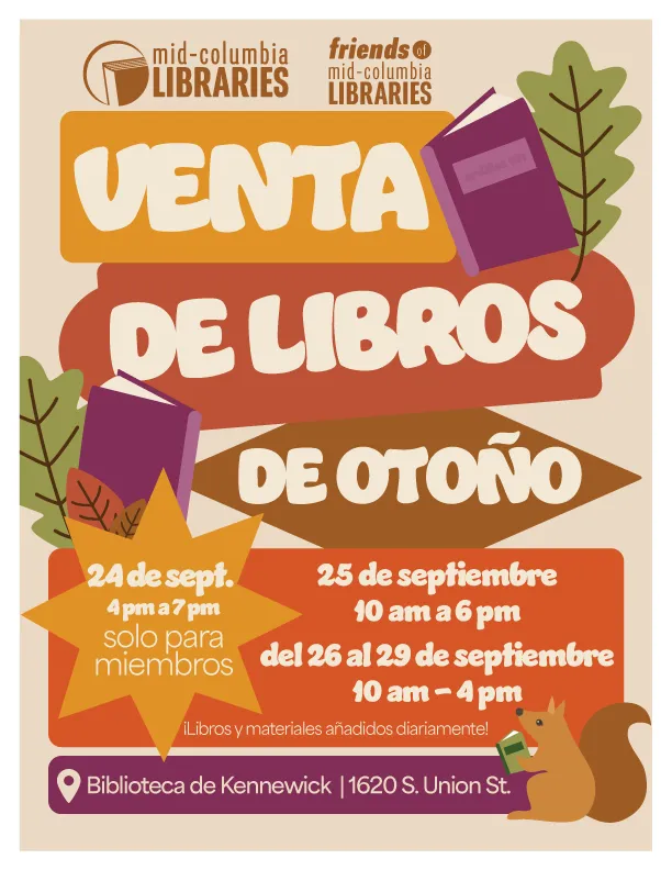 Poster de la venta de libros de otono