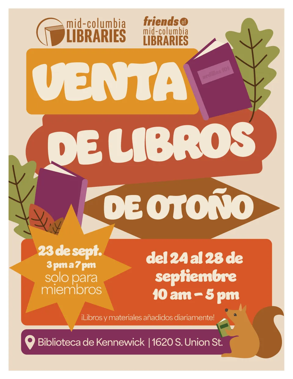 Venta de libros letrero