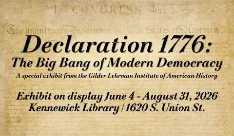 Banner with title of exhibit: Declaration 1776