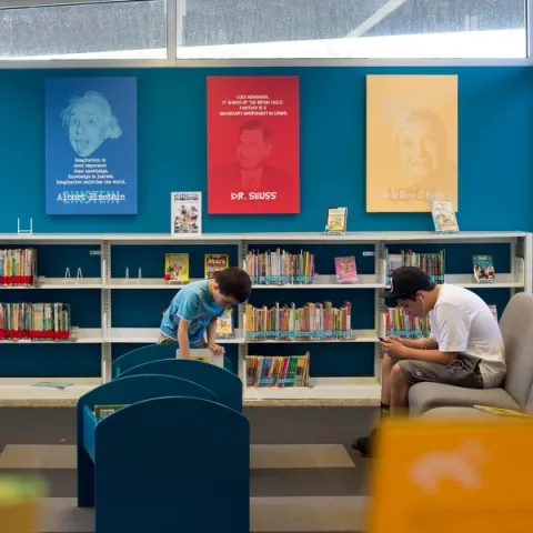 Kids Reading in the Library