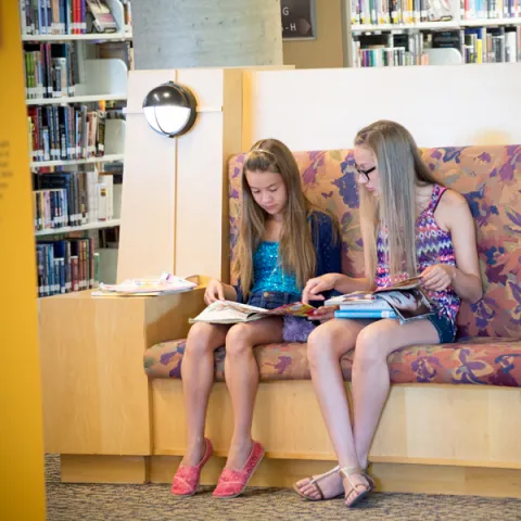 Teens Reading in the Library