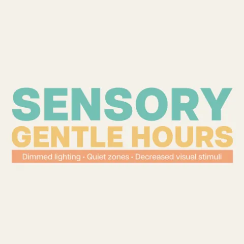 Sensory gentle hours | Dimmed lighting | Quiet zones | Decreased visual stimuli