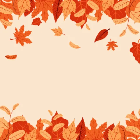 Fall leaves coming down from the top and landing in a pile.