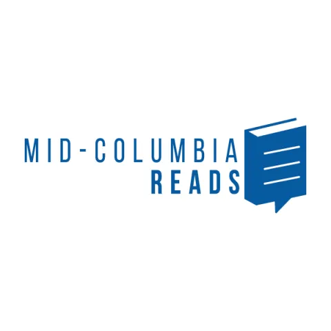 Book with the words Mid-Columbia Reads to the left of it.