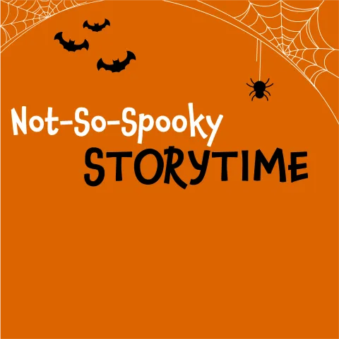 Title of the program with spider webs and bats