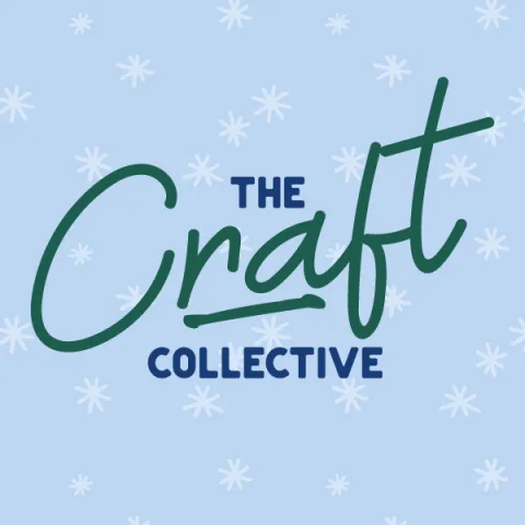 Craft collective wording with snowflakes in background