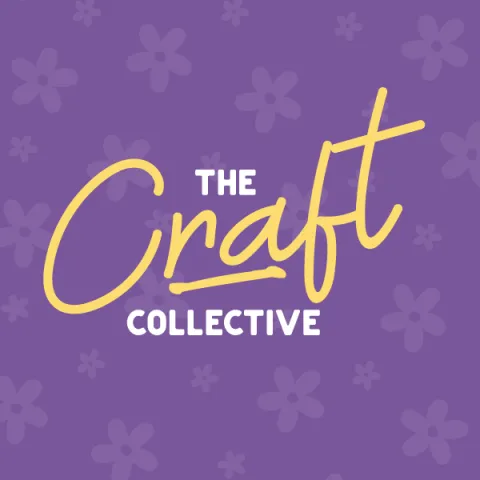 Text and branding on purple background with flowers.