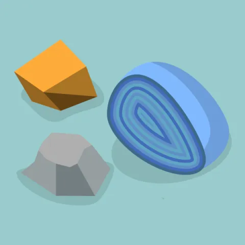 Gray, gold, and blue rock.