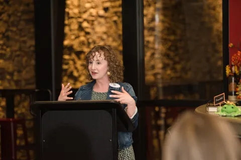 West Pasco staff member Kaitlin presenting at Vita Cultura 2024